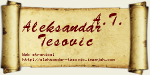 Aleksandar Tešović vizit kartica